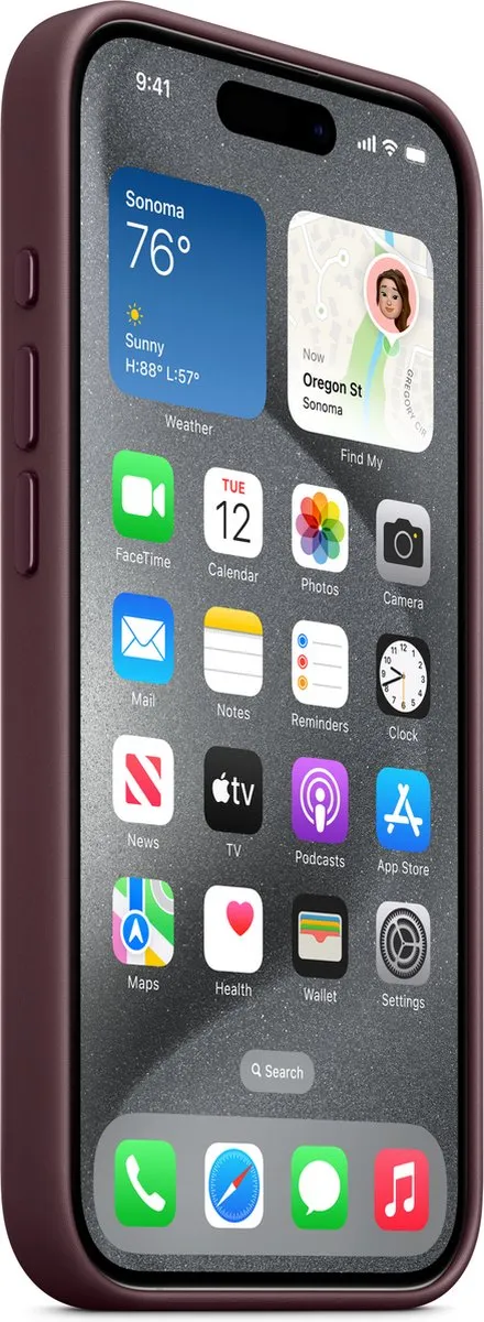Apple FineWoven Hoesje iPhone 15 Pro - Mulberry - MT4L3ZM/A
