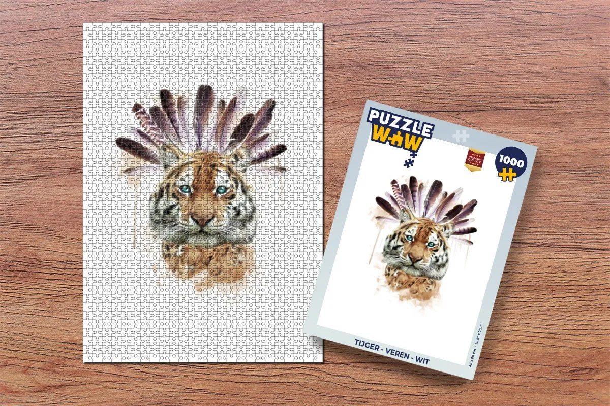 PuzzleWow Tijger Legpuzzel 1000 Stuks - Multicolor