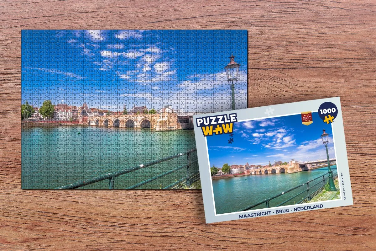 PuzzleWow Maastricht Brug Nederland Legpuzzel 1000 Stuks - Multicolor
