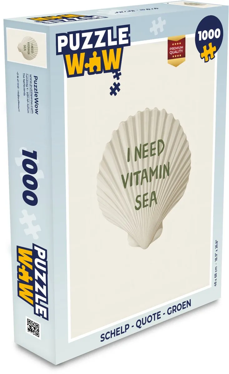 PuzzleWow Schelp Quote Legpuzzel 1000 Stuks