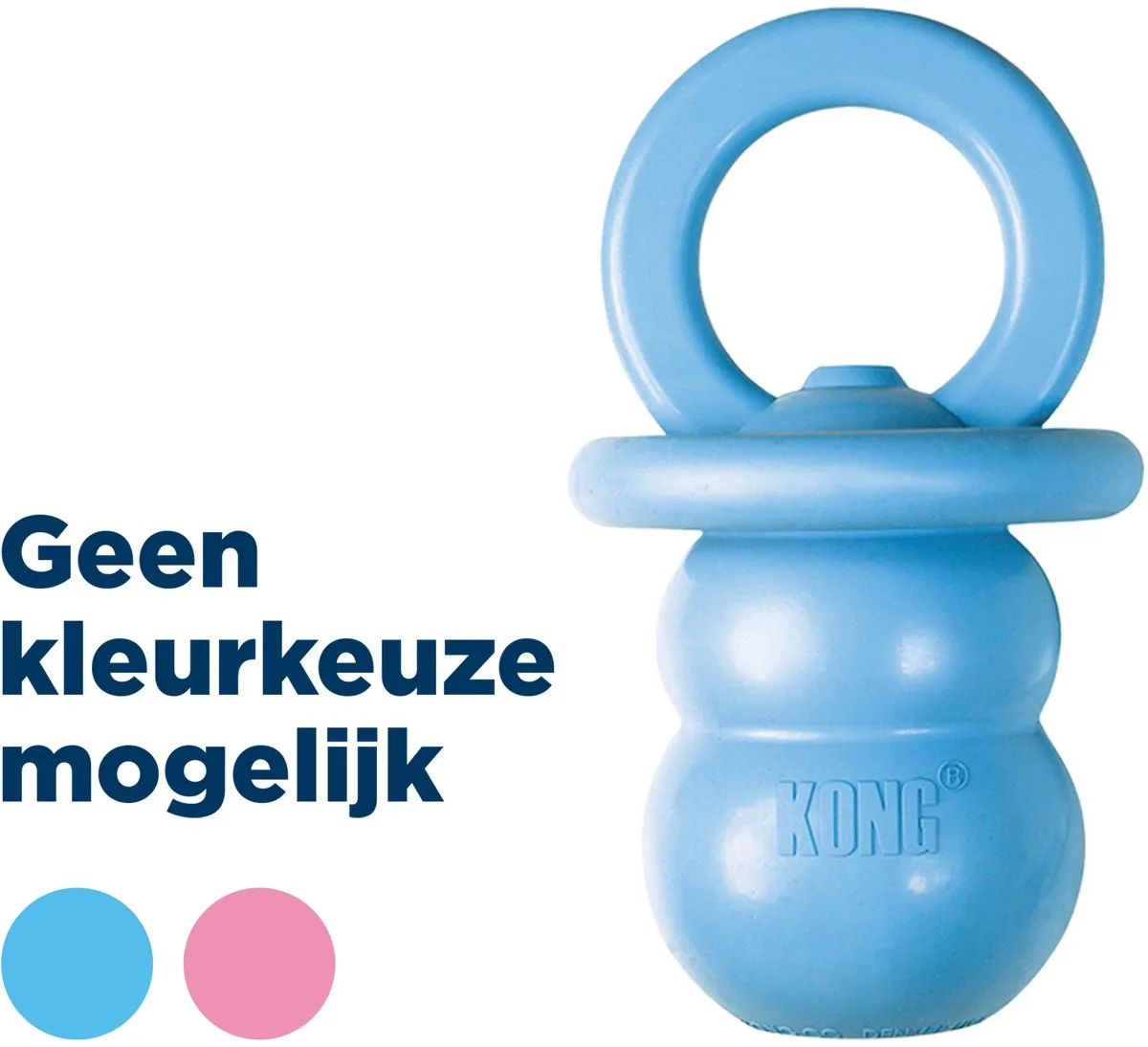 KONG Puppy Binkie Assorti M - Blauw/Roze