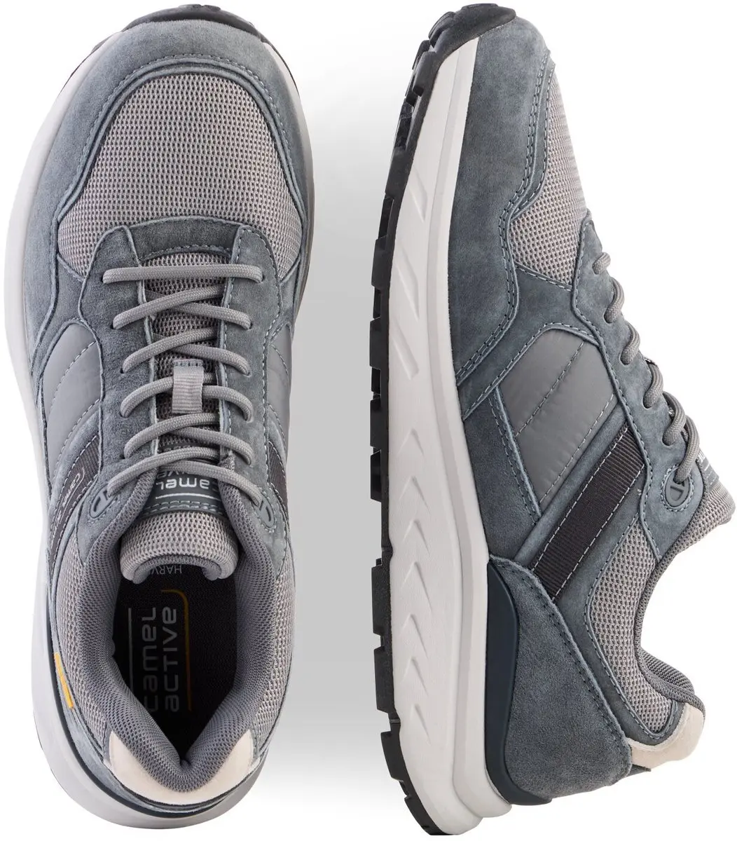 camel active Sneaker van nubuck en textielmix met comfortabele zool