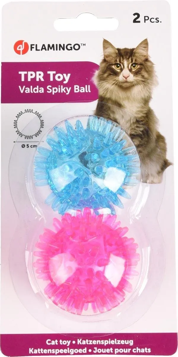 Flamingo Valda Spiky Kattenspeelgoed - 2 Stuks