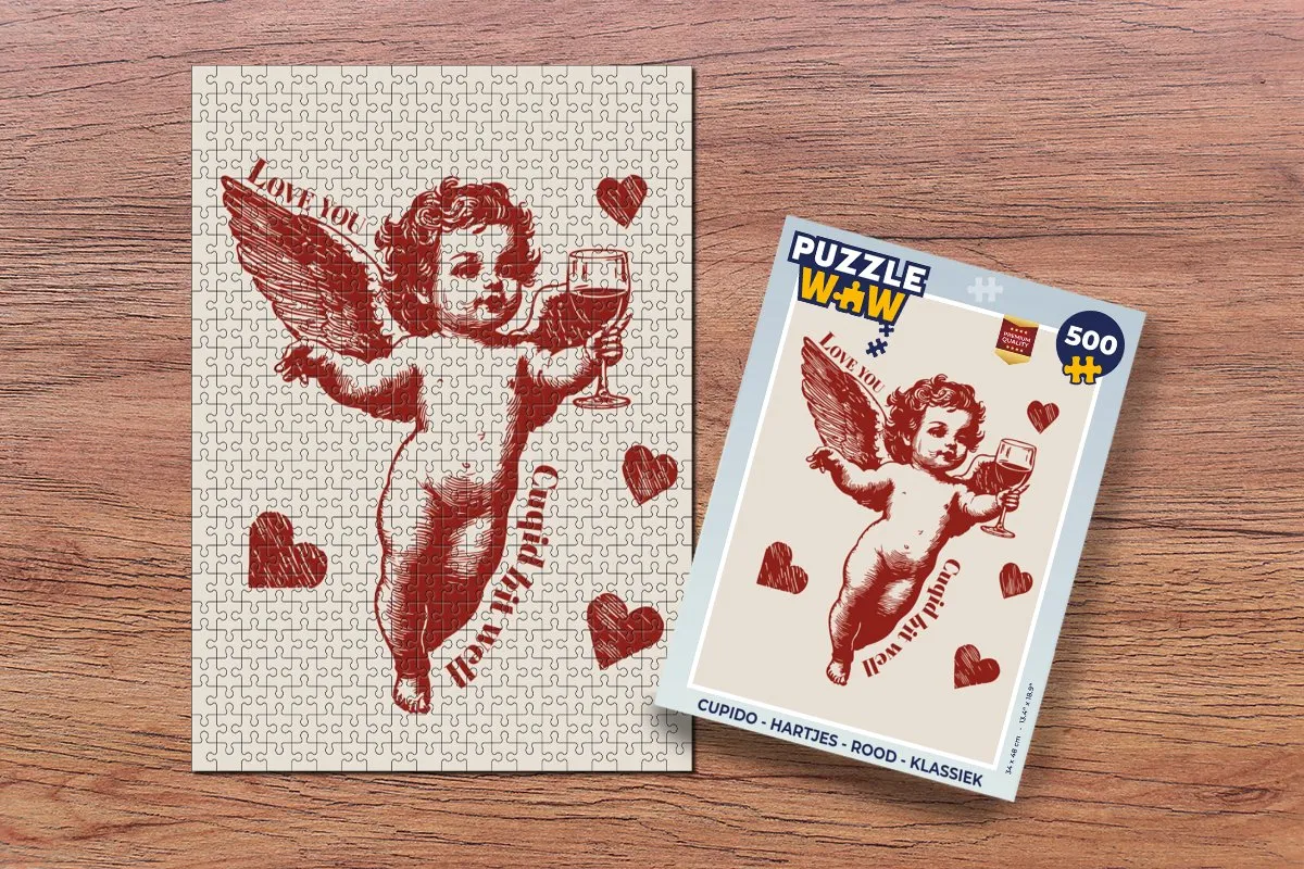 PuzzleWow Cupido Hartjes Legpuzzel 500 Stuks - Rood