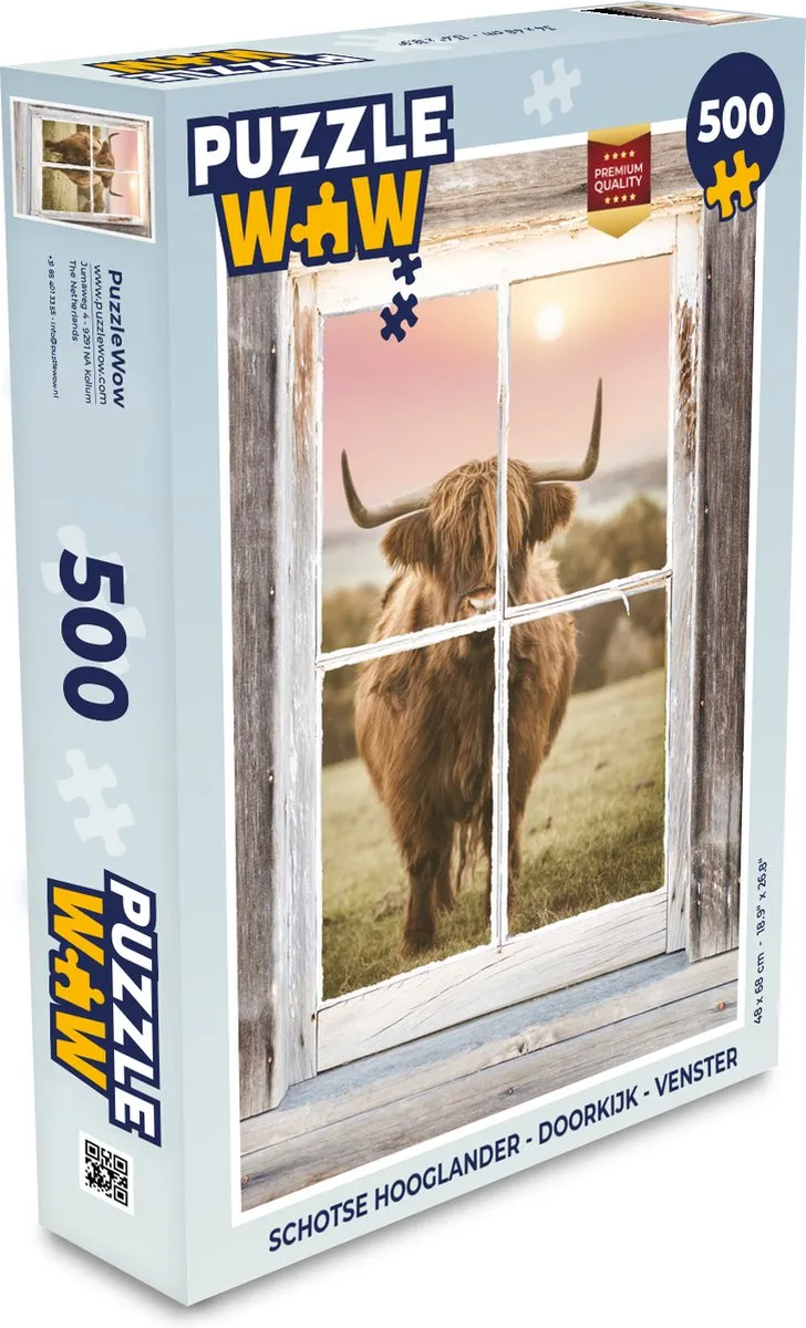 PuzzleWow Schotse Hooglander Legpuzzel 500 Stuks