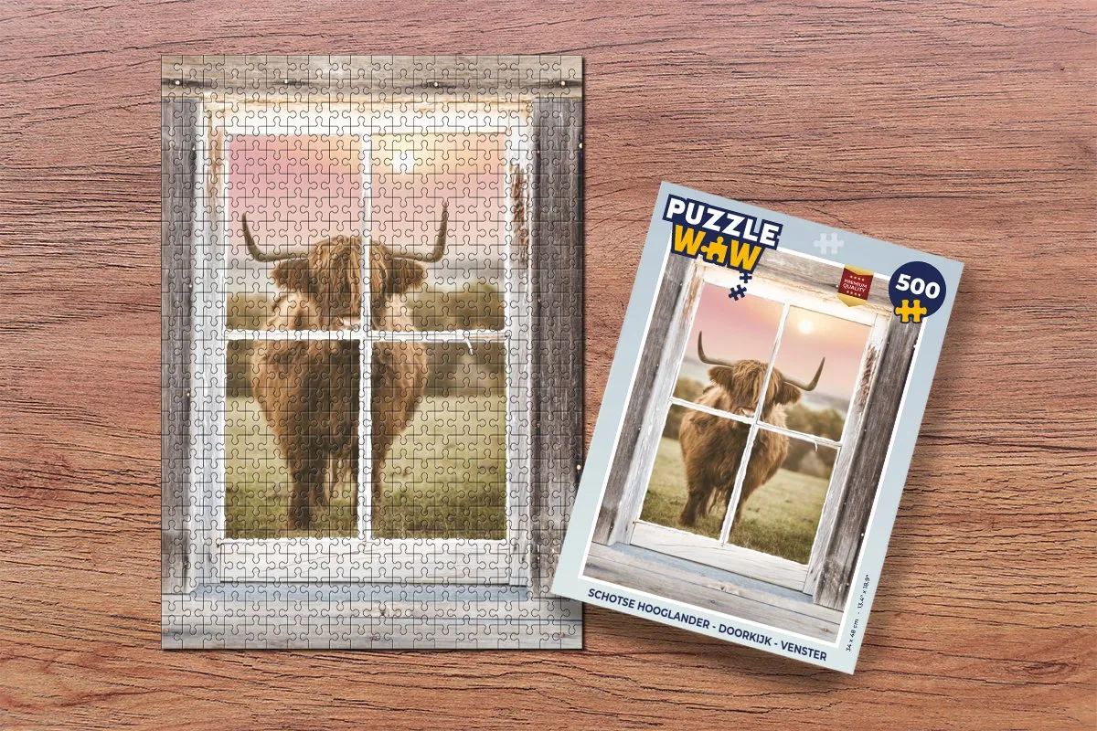 PuzzleWow Schotse Hooglander Legpuzzel 500 Stuks - Multicolor