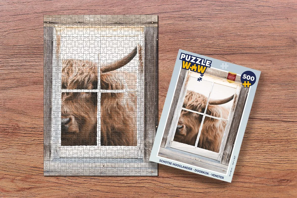PuzzleWow Schotse Hooglander Legpuzzel 500 Stuks - Multicolor