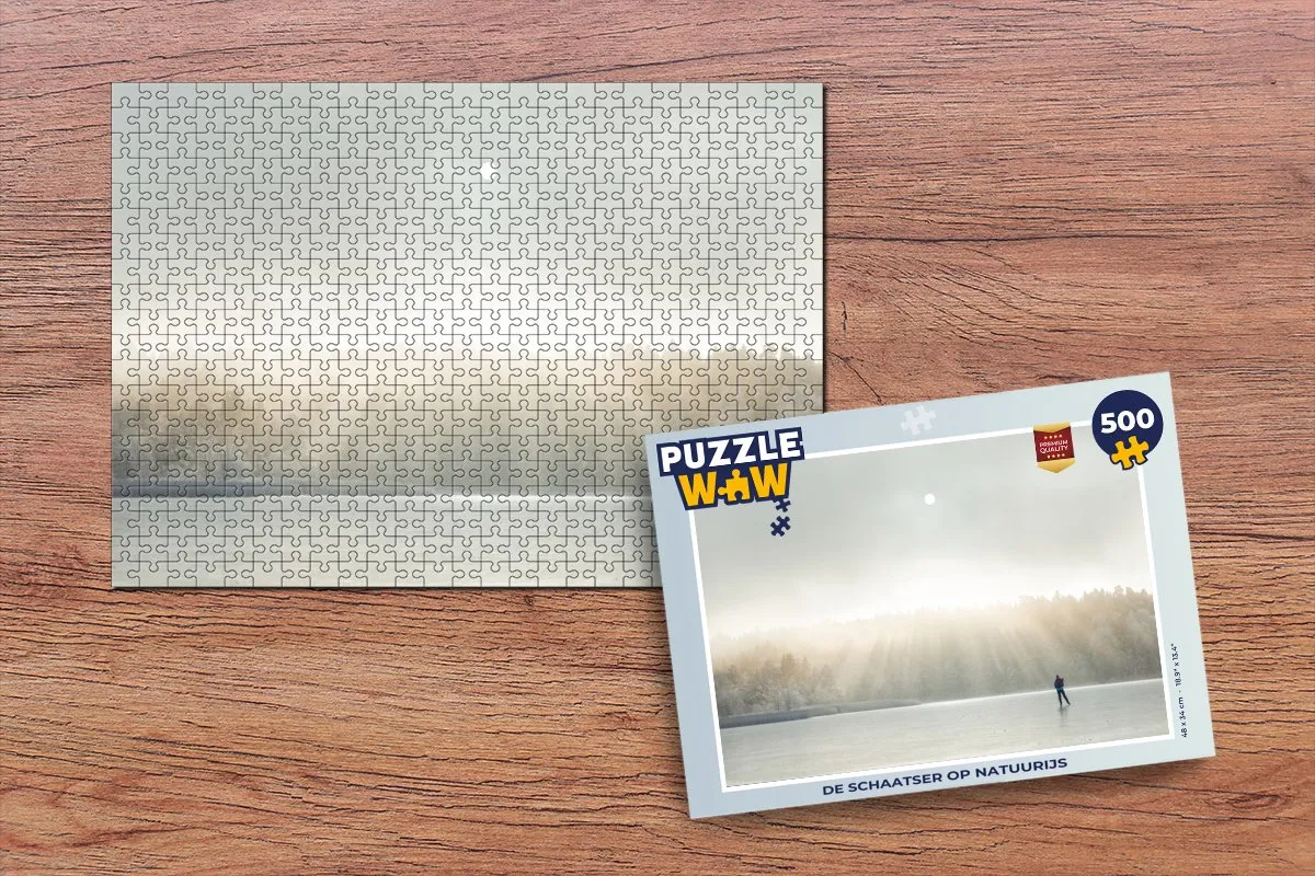 PuzzleWow De Schaatser op Natuurijs Legpuzzel 500 Stuks - Multicolor
