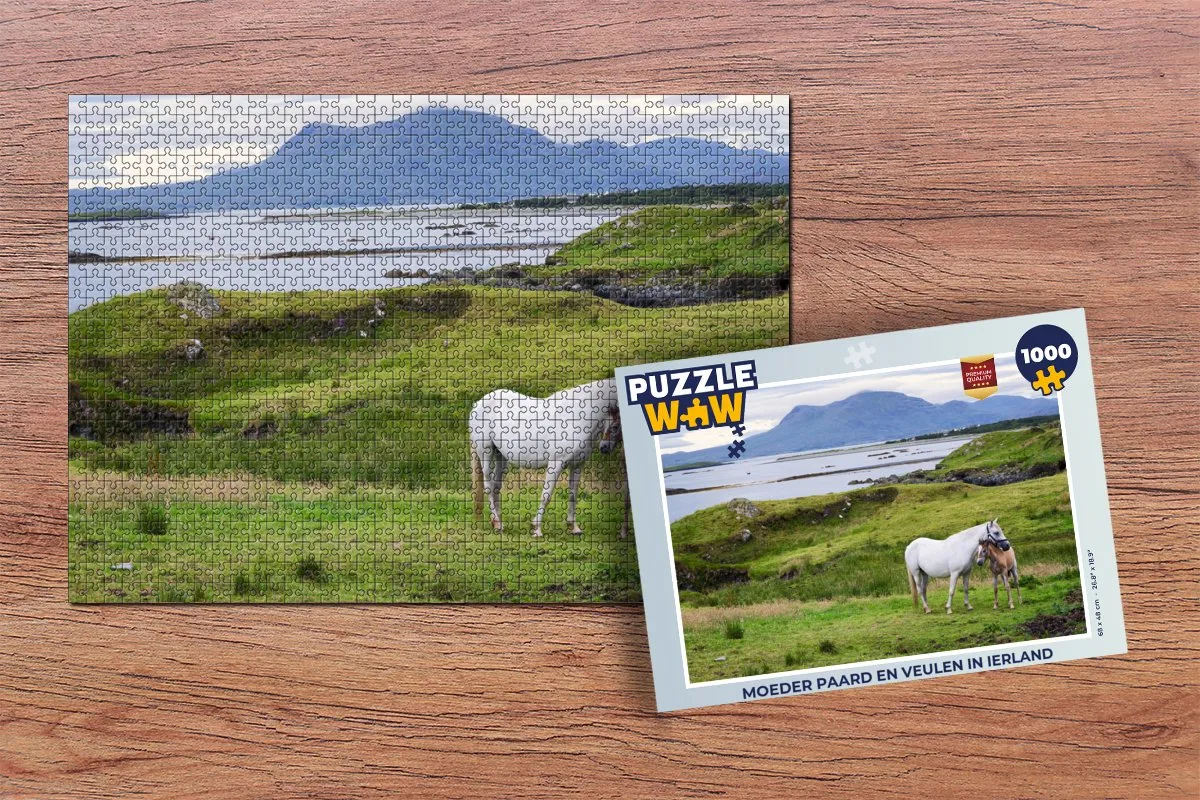 PuzzleWow Moeder paard en veulen Ierland Legpuzzel 1000 Stuks - Multicolor