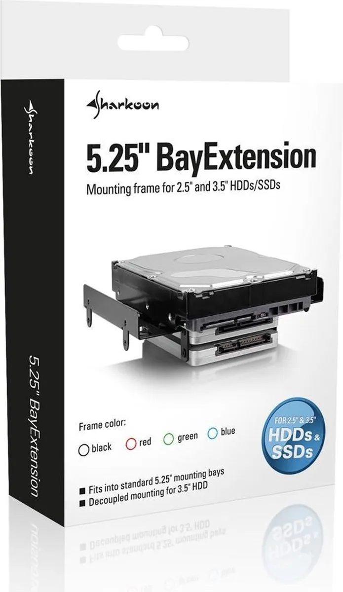 Sharkoon 5.25" BayExtension - Zwart - afbeelding 6 van 6