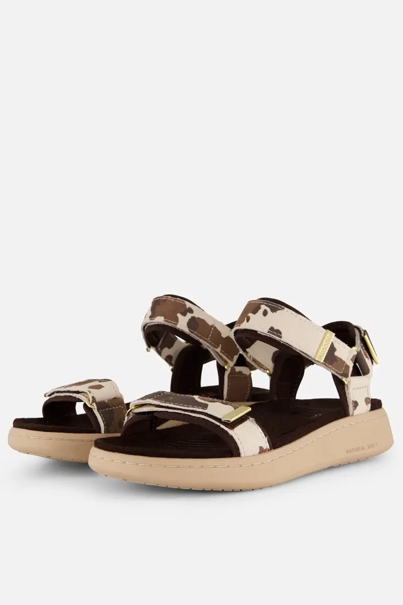 Woden Line Cow Sandalen beige Suede
