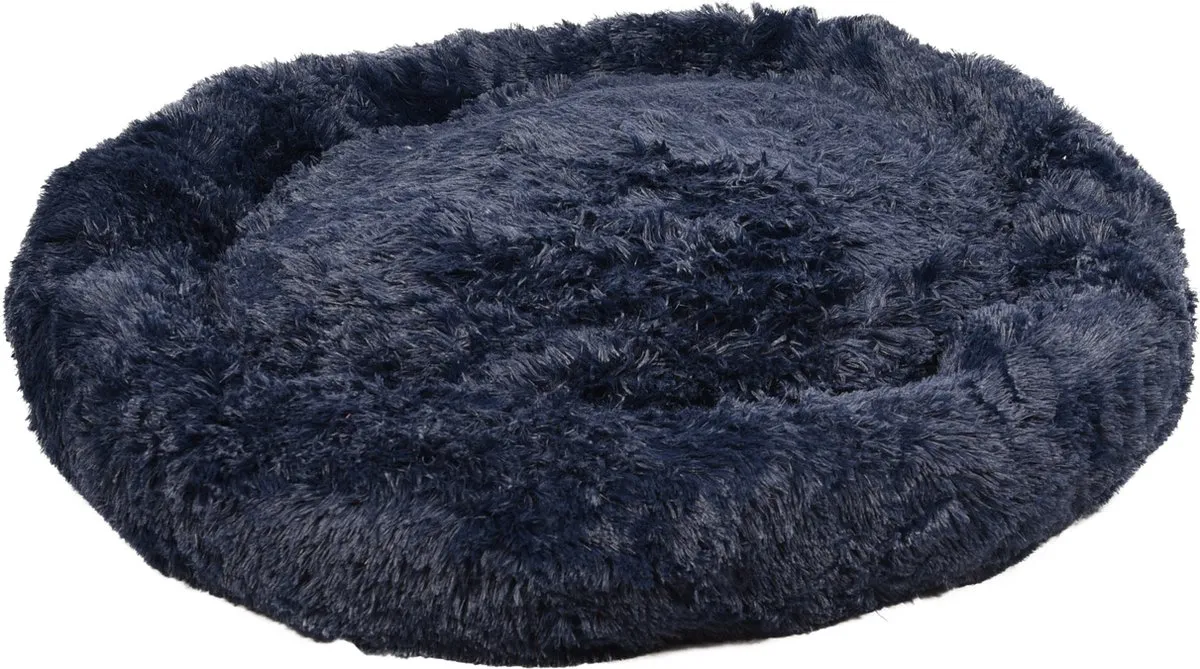 Flamingo Mand Krems Rond Donkerblauw 90x90cm