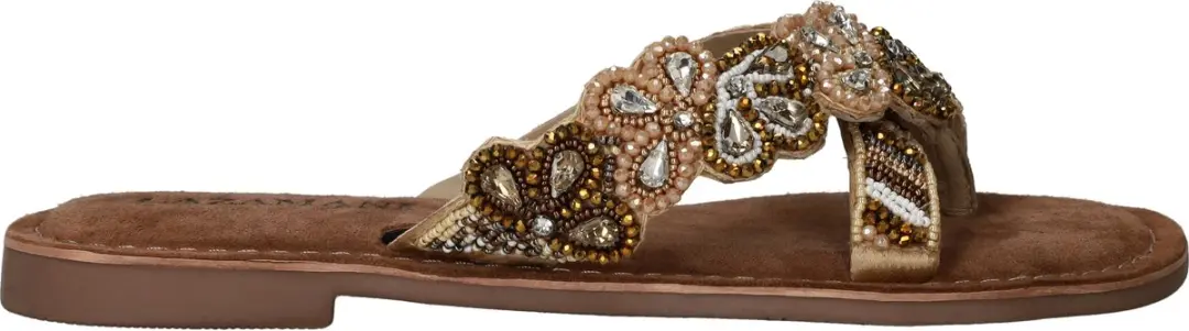 Lazamani - Perla Dames Slippers Leer Beige - Maat 40 - afbeelding 2 van 6