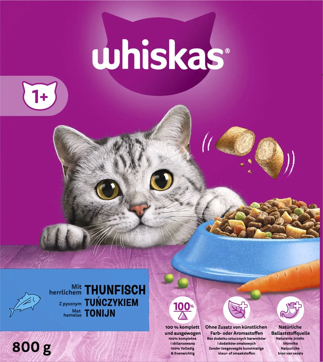 Whiskas Adult Tonijn Kattenbrokken 4kg (5x800g)