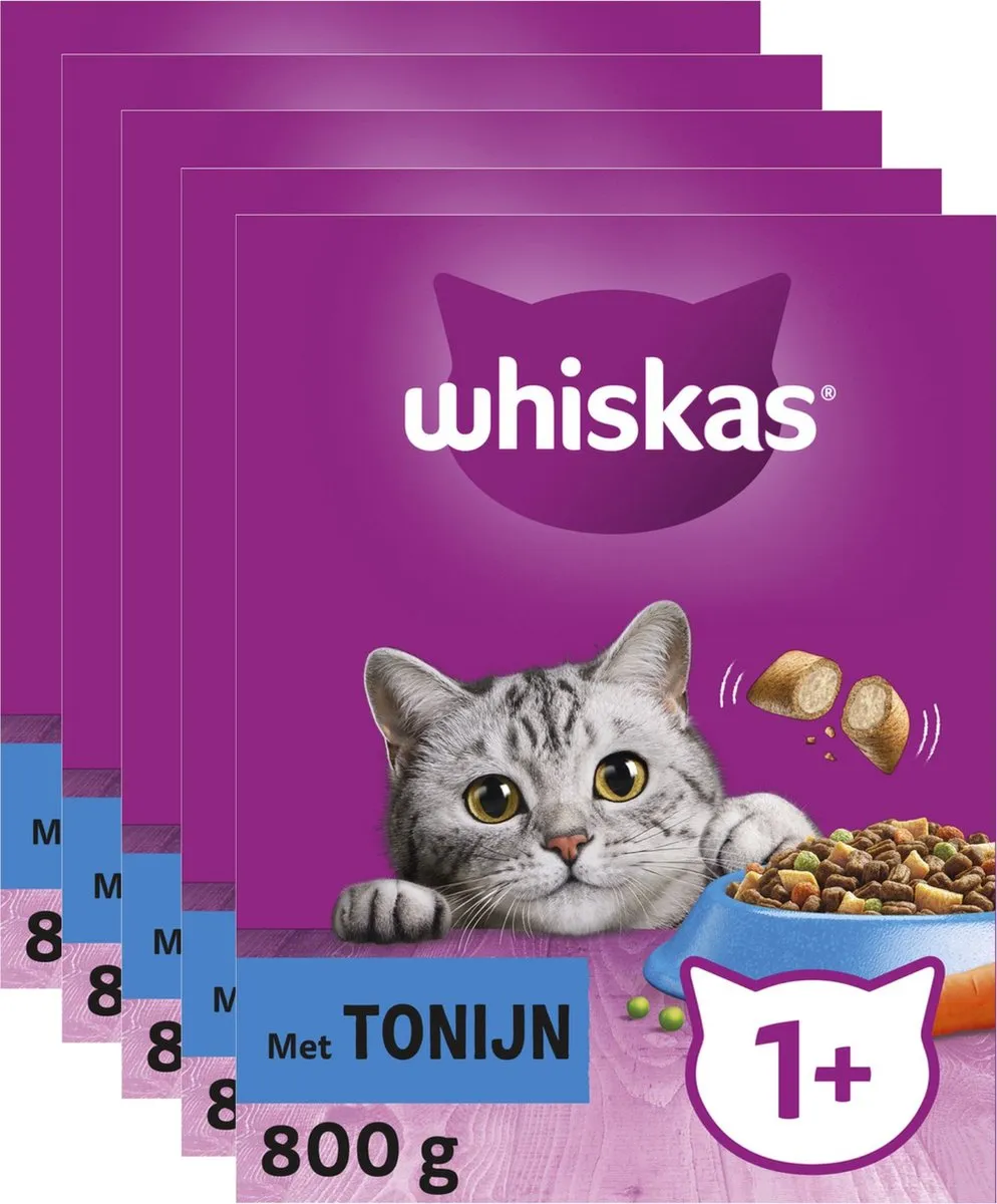 Whiskas Adult Tonijn Kattenbrokken 4kg (5x800g)
