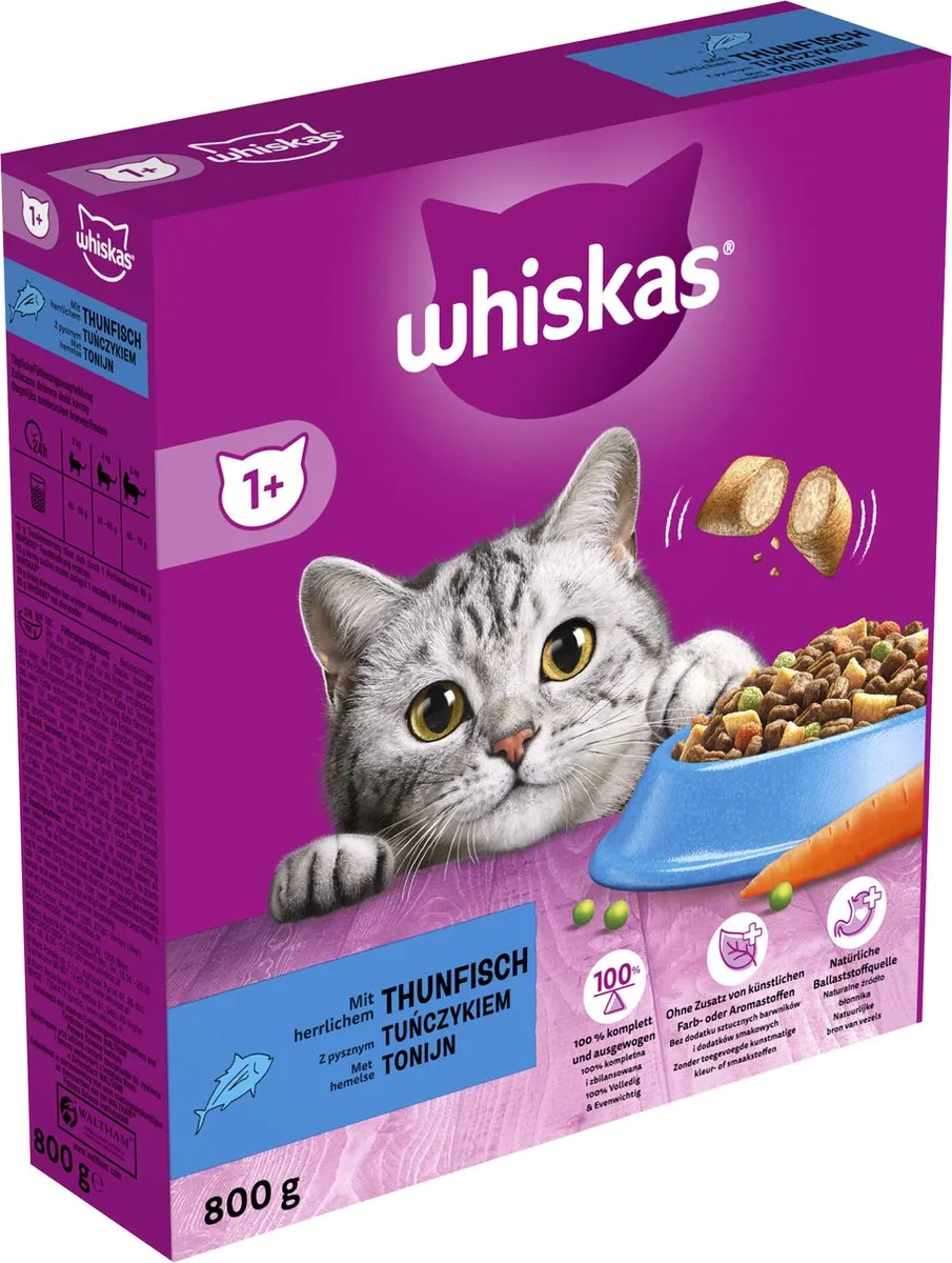 Whiskas Adult Tonijn Kattenbrokken 4kg (5x800g)