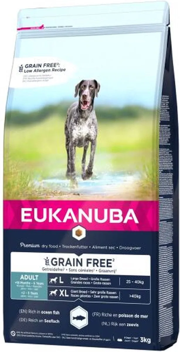 Eukanuba Adult Large Grain Free Zeevis Hondenvoer 12kg