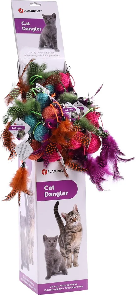 Flamingo Glitty Speelgoed Katten Hengel - Ps Hengel Glitty+bal Multi 42cm - afbeelding 5 van 5