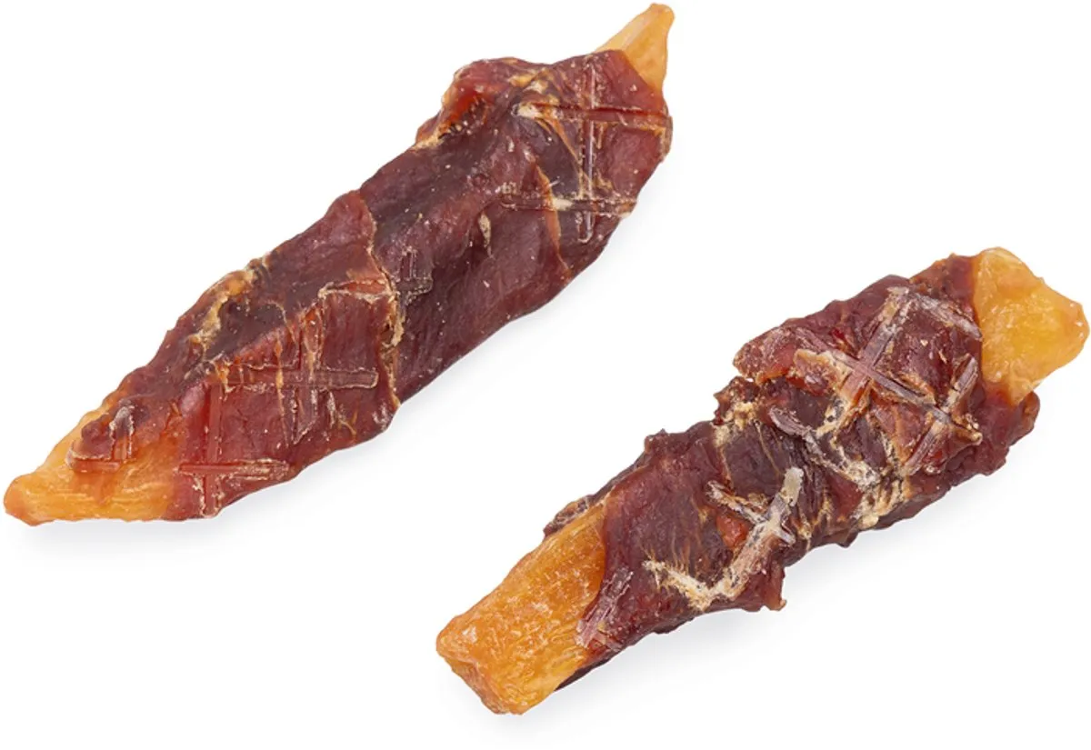 Beeztees Tasty Treats Zoete Aardappel Bites met Eend Mini Hondensnacks 400g