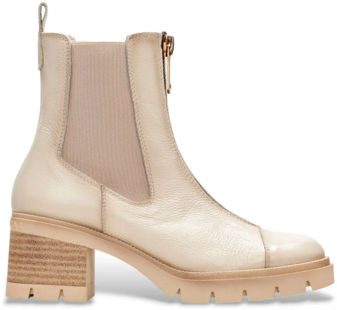Hispanitas Beige leren Chelsea enkellaarsjes