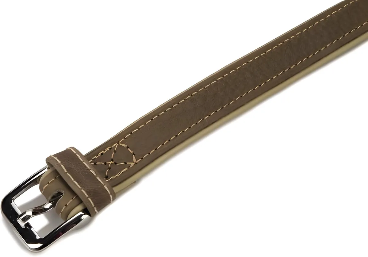 Beeztees Comfort Leren Hondenhalsband Grijs 45cm