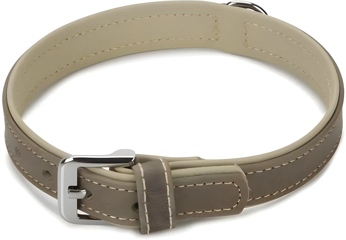 Beeztees Comfort Leren Hondenhalsband Grijs 45cm
