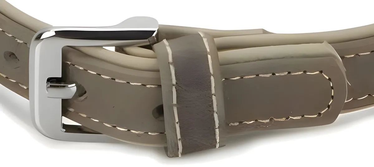 Beeztees Comfort Leren Hondenhalsband Grijs 45cm