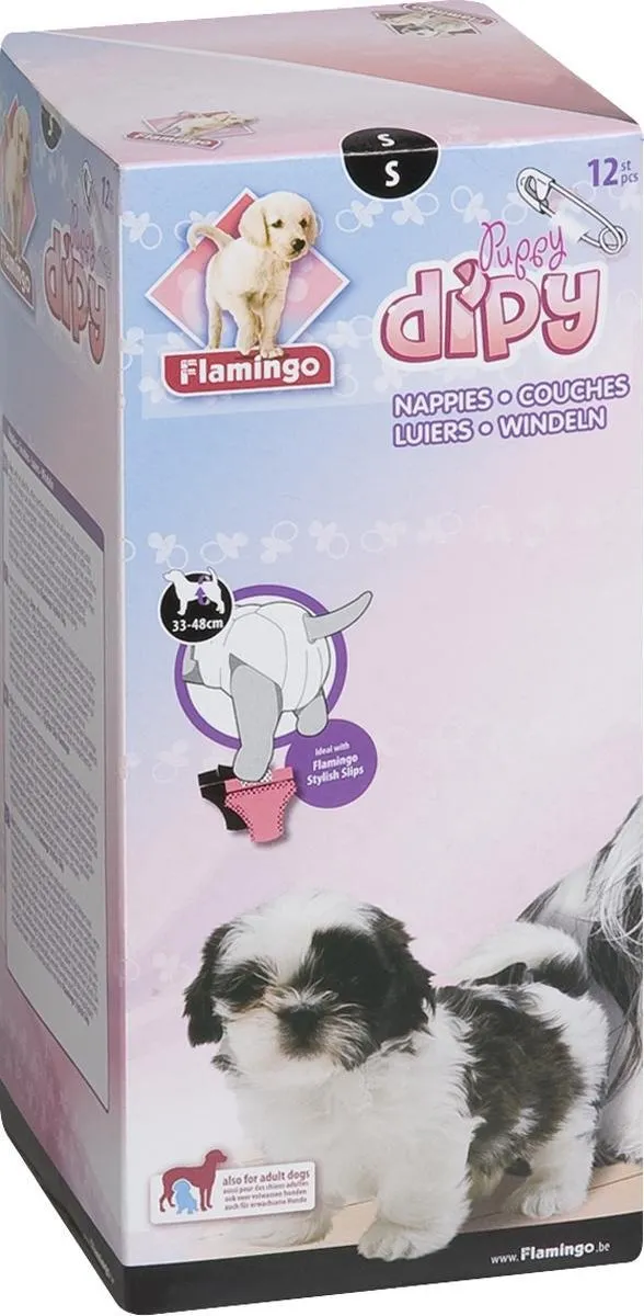 Flamingo Hondenluiers Dipy S - 12 Stuks - 48cm - Wit