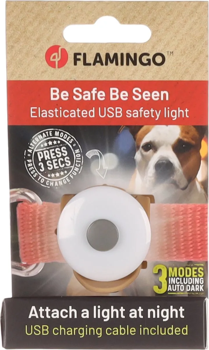 Flamingo Logan Veiligheidslamp Honden 137555 - Bruin