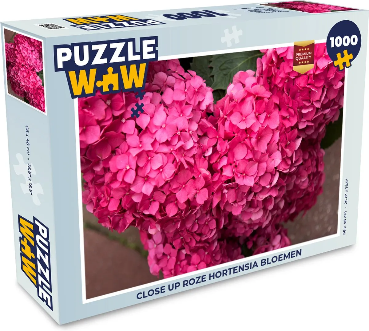 PuzzleWow Close up Roze Hortensia Bloemen Legpuzzel 1000 Stuks