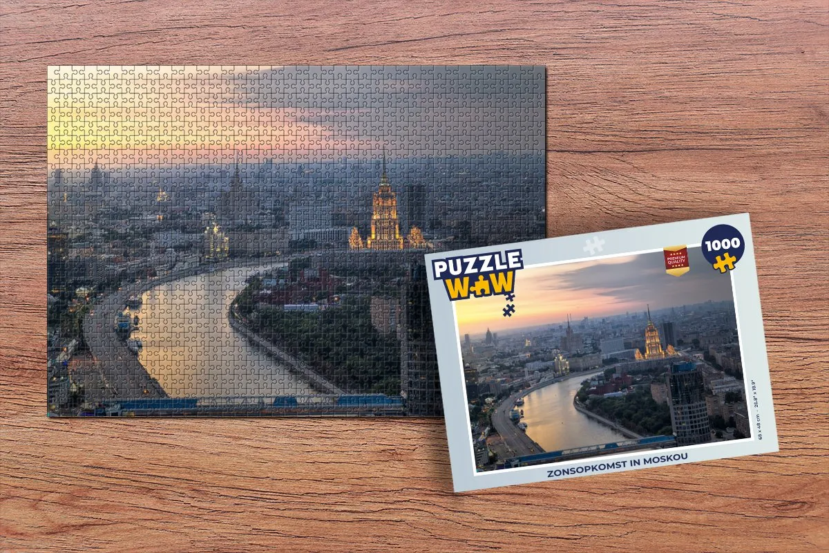 PuzzleWow Zonsopkomst in Moskou Legpuzzel 1000 Stuks - Multicolor