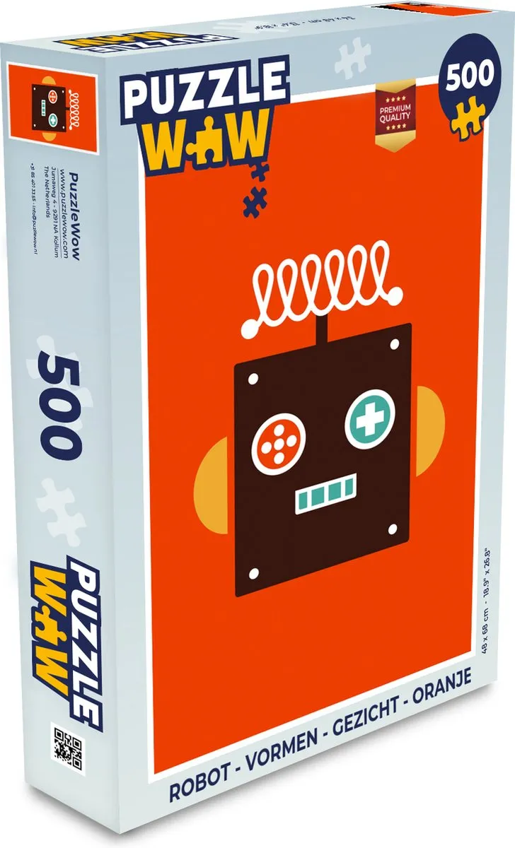 PuzzleWow Robot Vormenpuzzel 500 Stuks - Multicolor