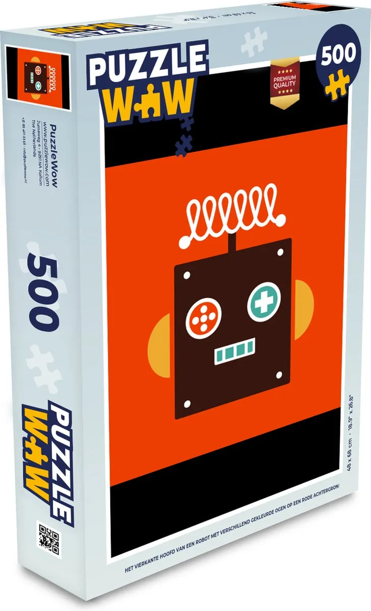 PuzzleWow Robot Vormenpuzzel 500 Stuks - Multicolor