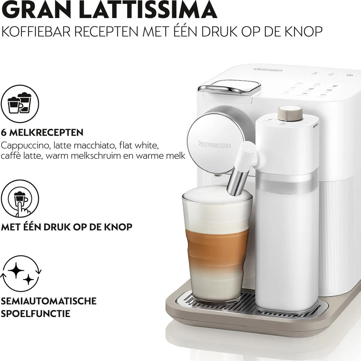De'Longhi Nespresso Gran Lattissima EN640.W Koffiecupmachine - Wit