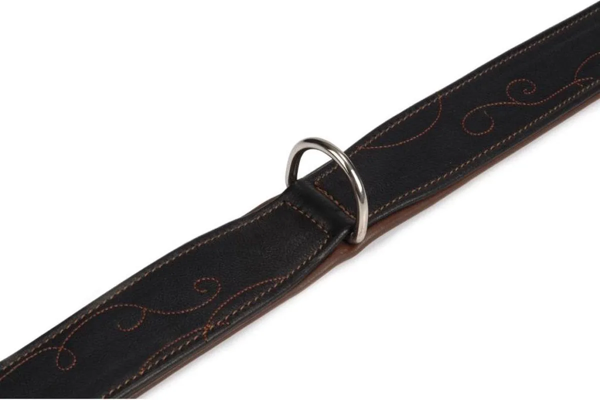 Beeztees Leren Halsband Swirl - Zwart L