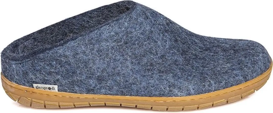 Glerups Slipper met rubber zool-Blauw-45