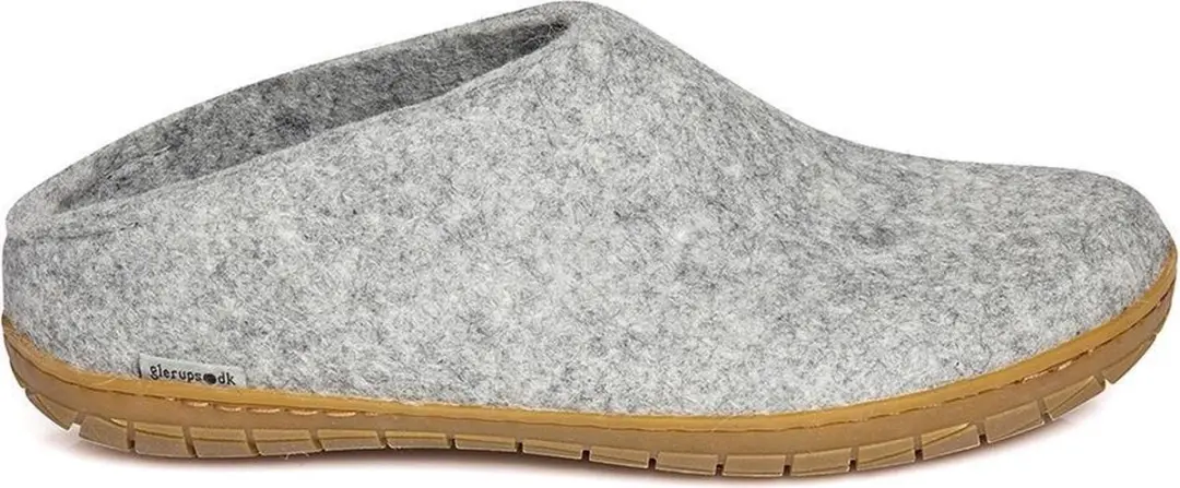 Glerups Slipper met rubber zool-Grijs-37