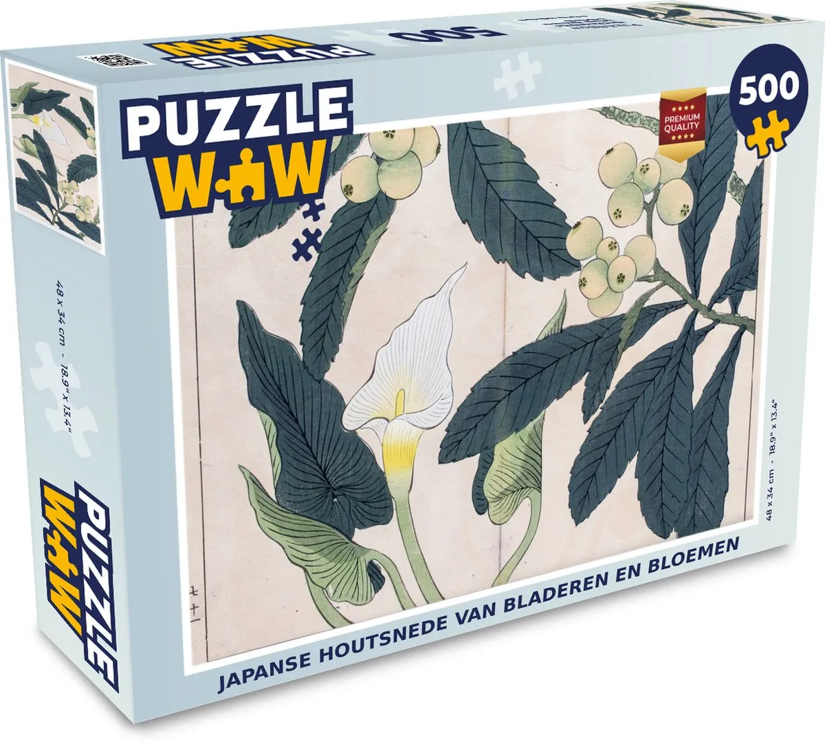 PuzzleWow Legpuzzel 500 Stuks - Japanse Houtsnede - Multicolor