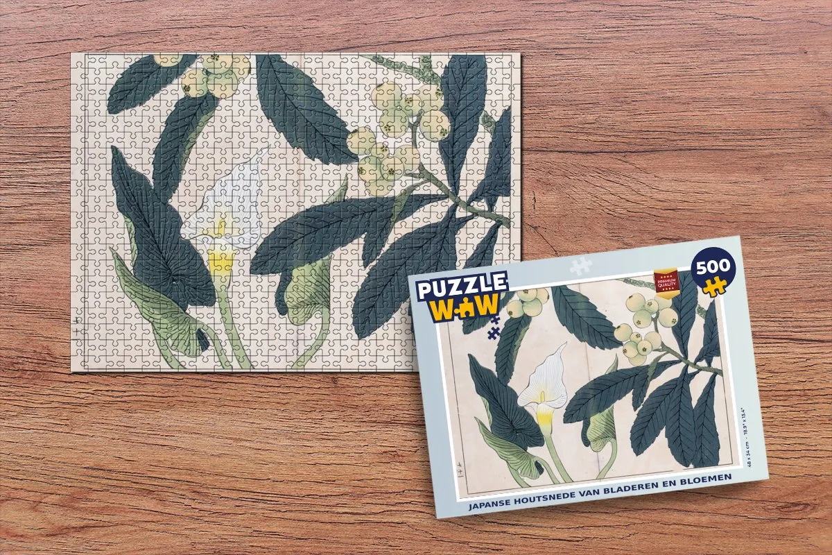 PuzzleWow Legpuzzel 500 Stuks - Japanse Houtsnede - Multicolor