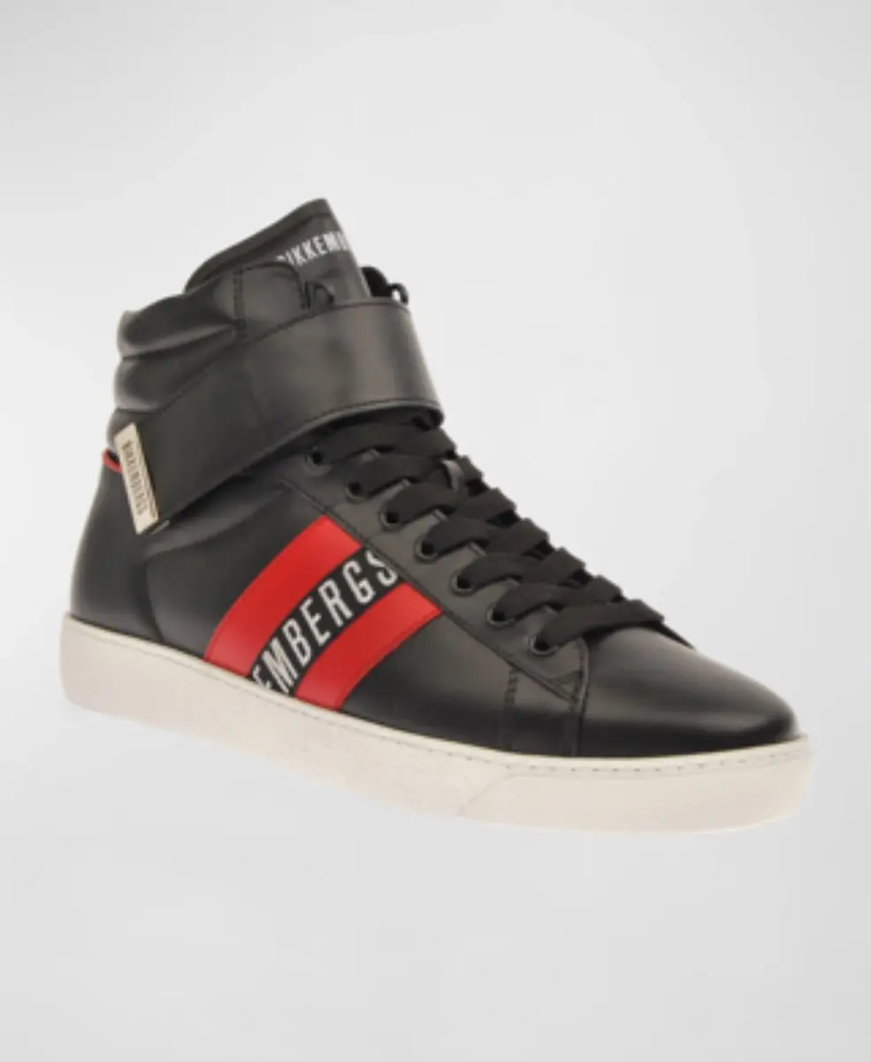 Bikkembergs High Top Leather Sneakers Logo