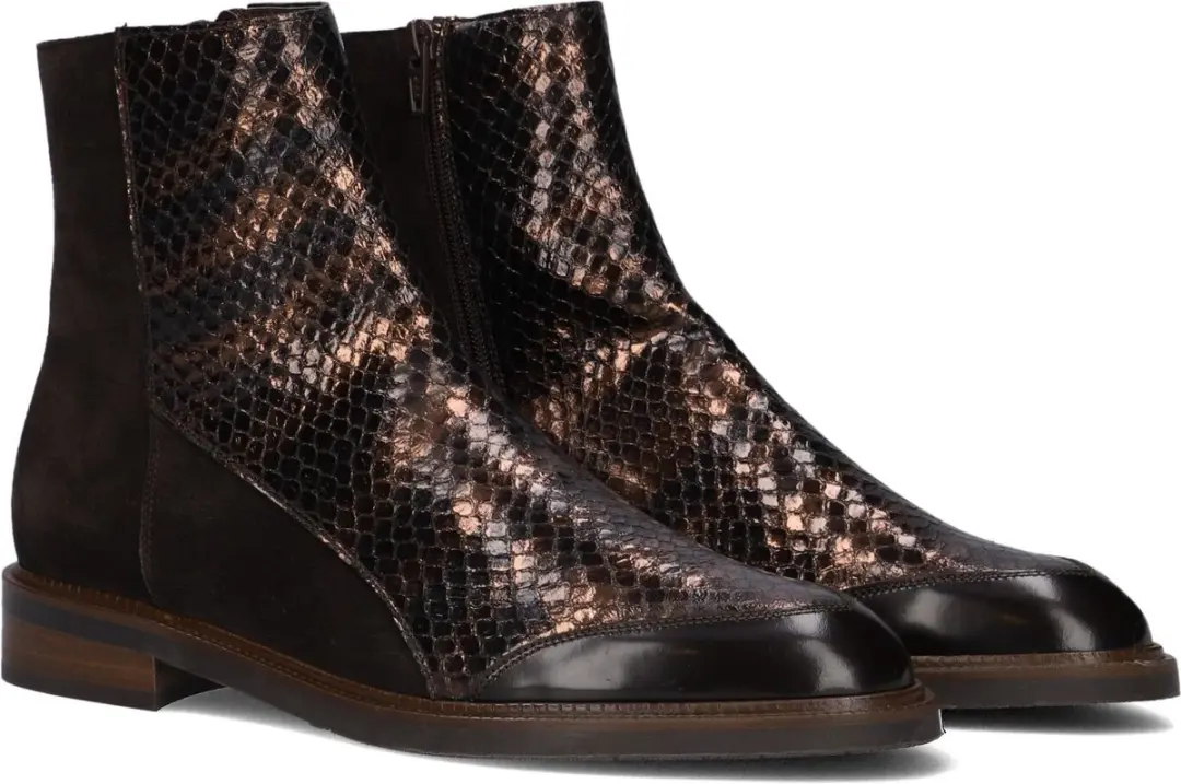 Pertini 32848 Enkellaarsjes - Enkelboots met rits - Dames - Bruin - Maat 39