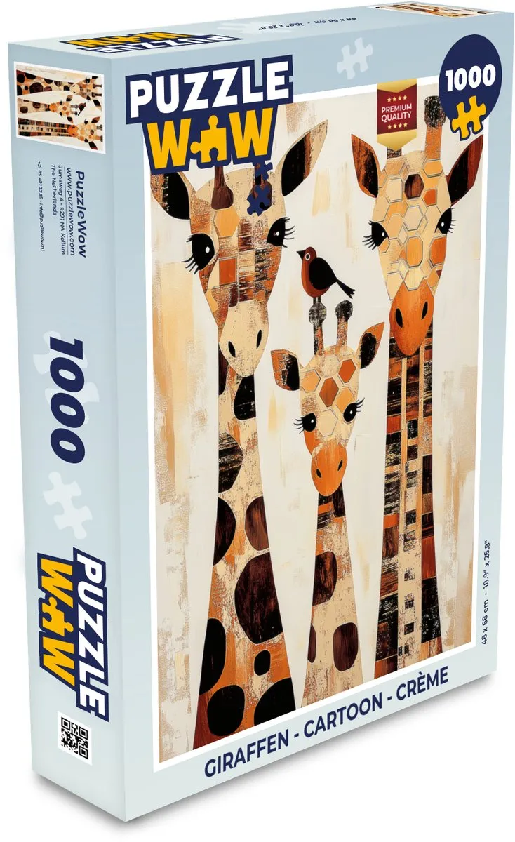 PuzzleWow Giraffen Legpuzzel 1000 Stuks