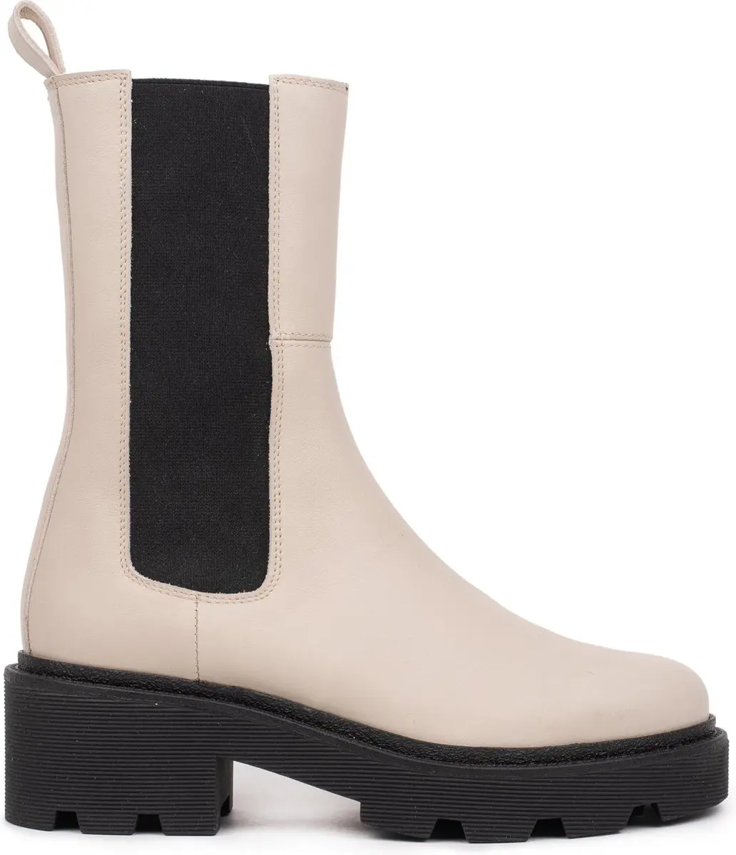 Hinson sobra hoge chelsea boots dames beige leer - afbeelding 2 van 2