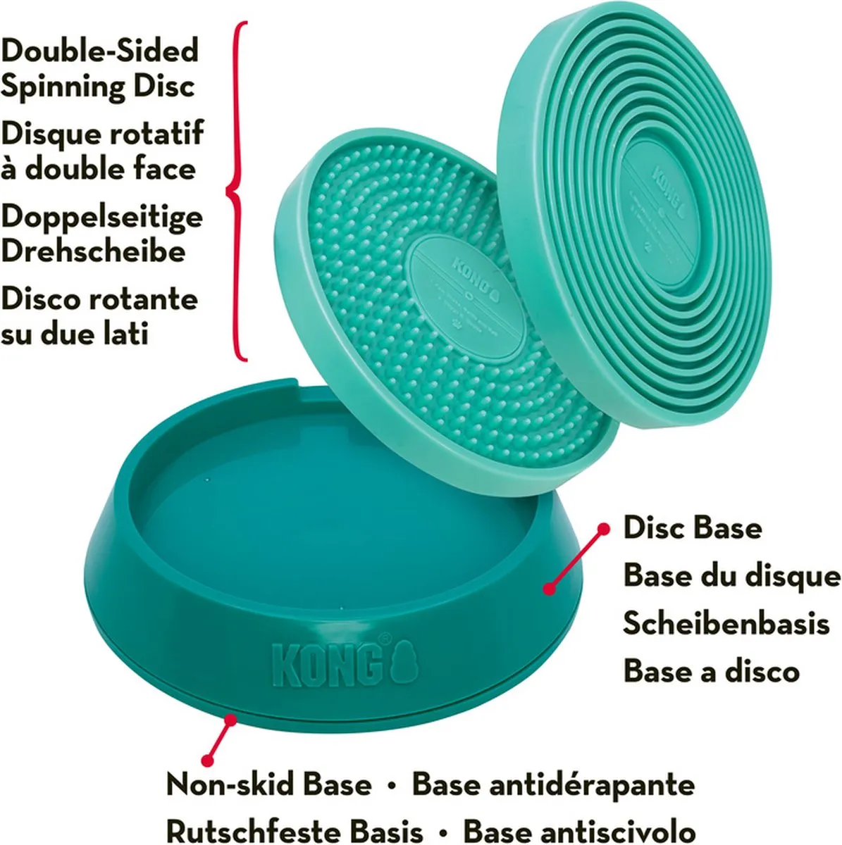 KONG Licks Spinz Large - Groen - afbeelding 6 van 6