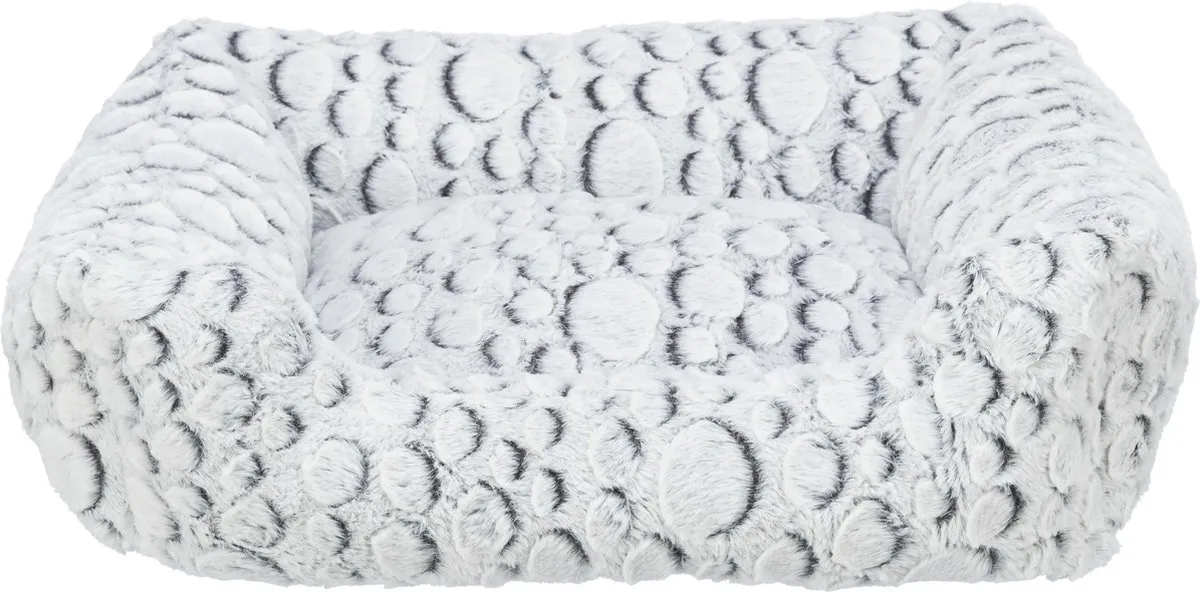 Trixie Hondenmand Mila Hoekig Pluche Wit/Grijs 50x40cm