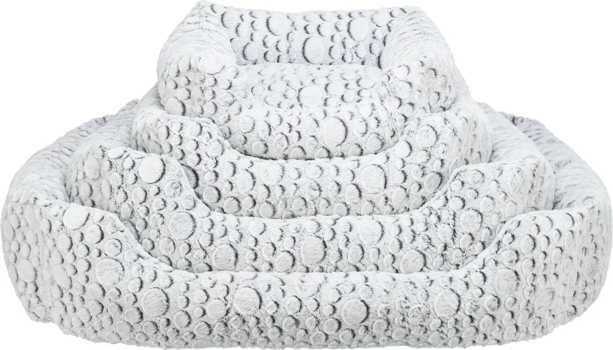 Trixie Hondenmand Mila Hoekig Pluche Wit/Grijs 50x40cm