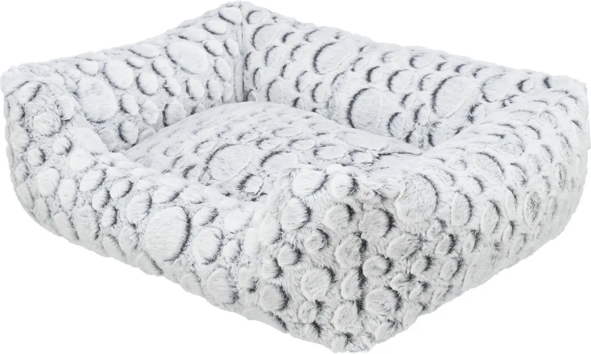 Trixie Hondenmand Mila Hoekig Pluche Wit/Grijs 50x40cm