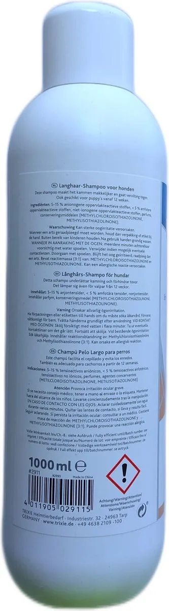 Trixie Hondenshampoo Lang Haar 1000ml