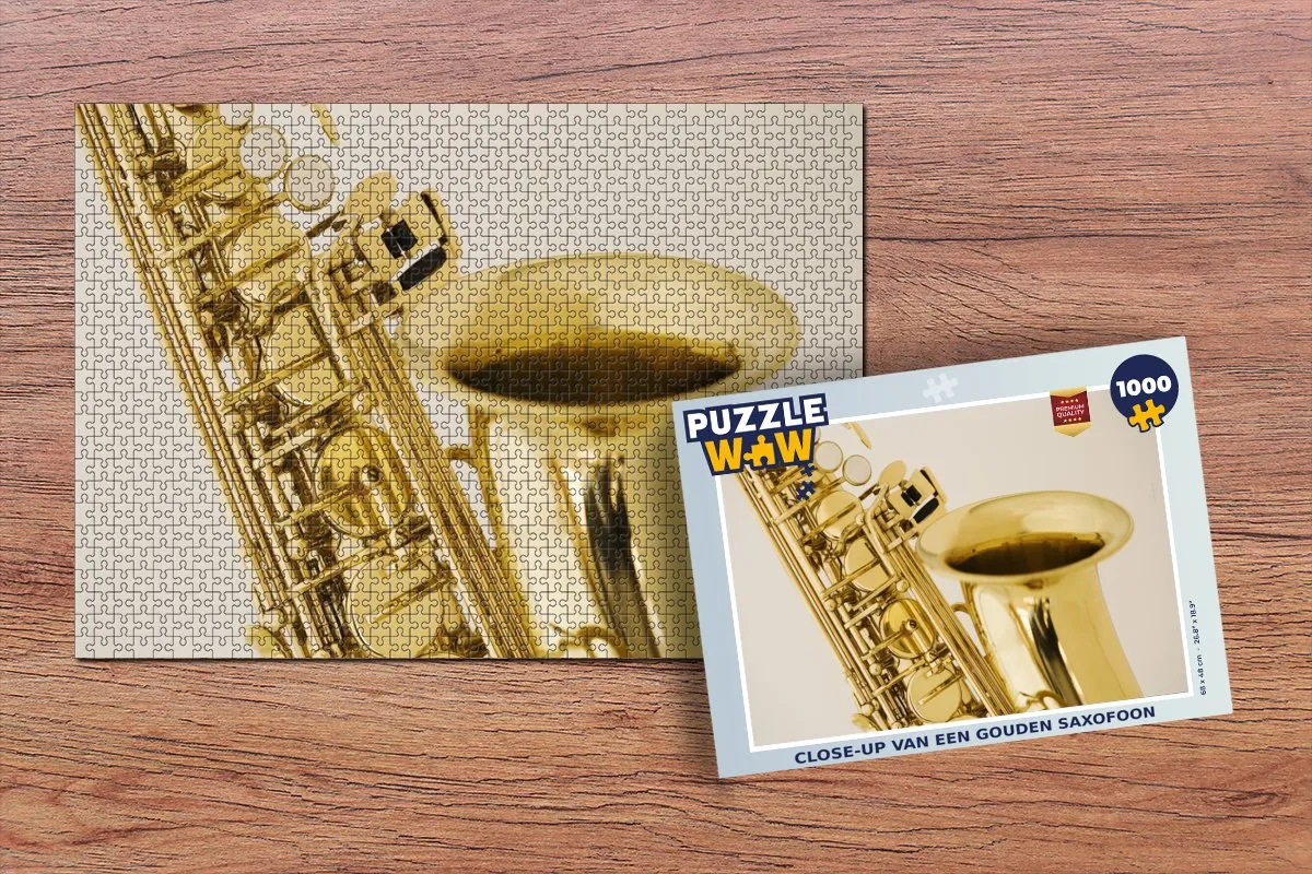 PuzzleWow Legpuzzel Gouden Saxofoon 1000 Stuks - Multicolor