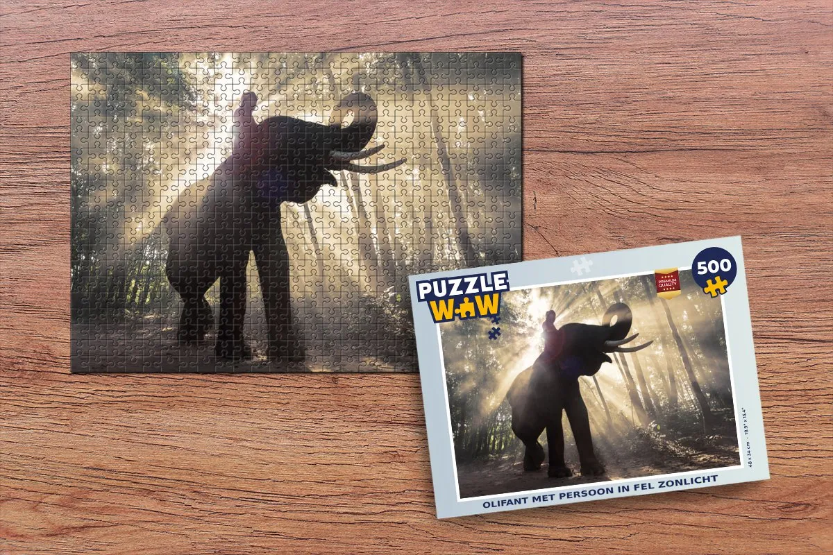 PuzzleWow Legpuzzel Olifant 500 Stuks - Multicolor